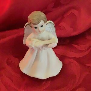 Lefton 1994 Angel Figurine with Instrument - 4” tall